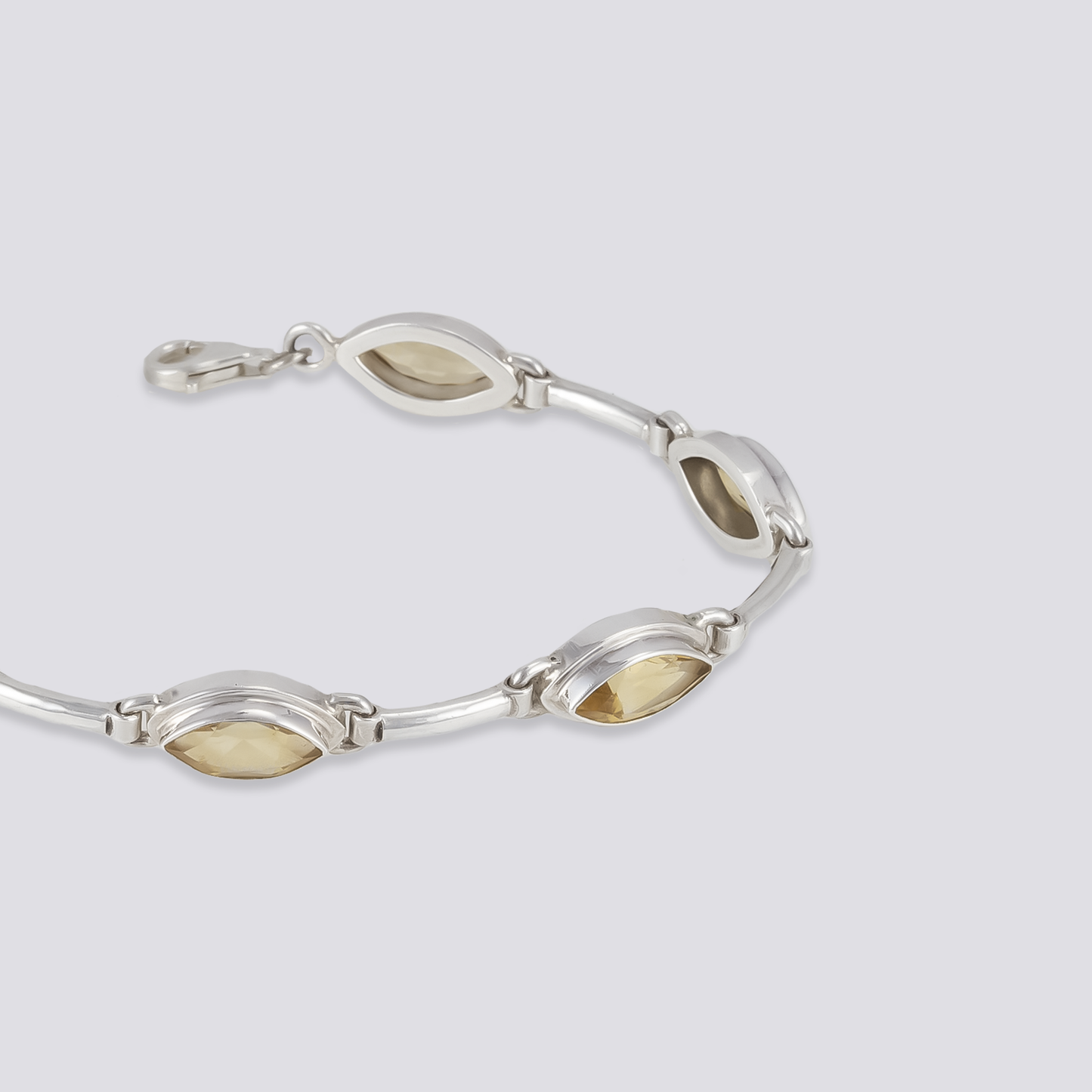 Sterling silver bracelet with citrine stone