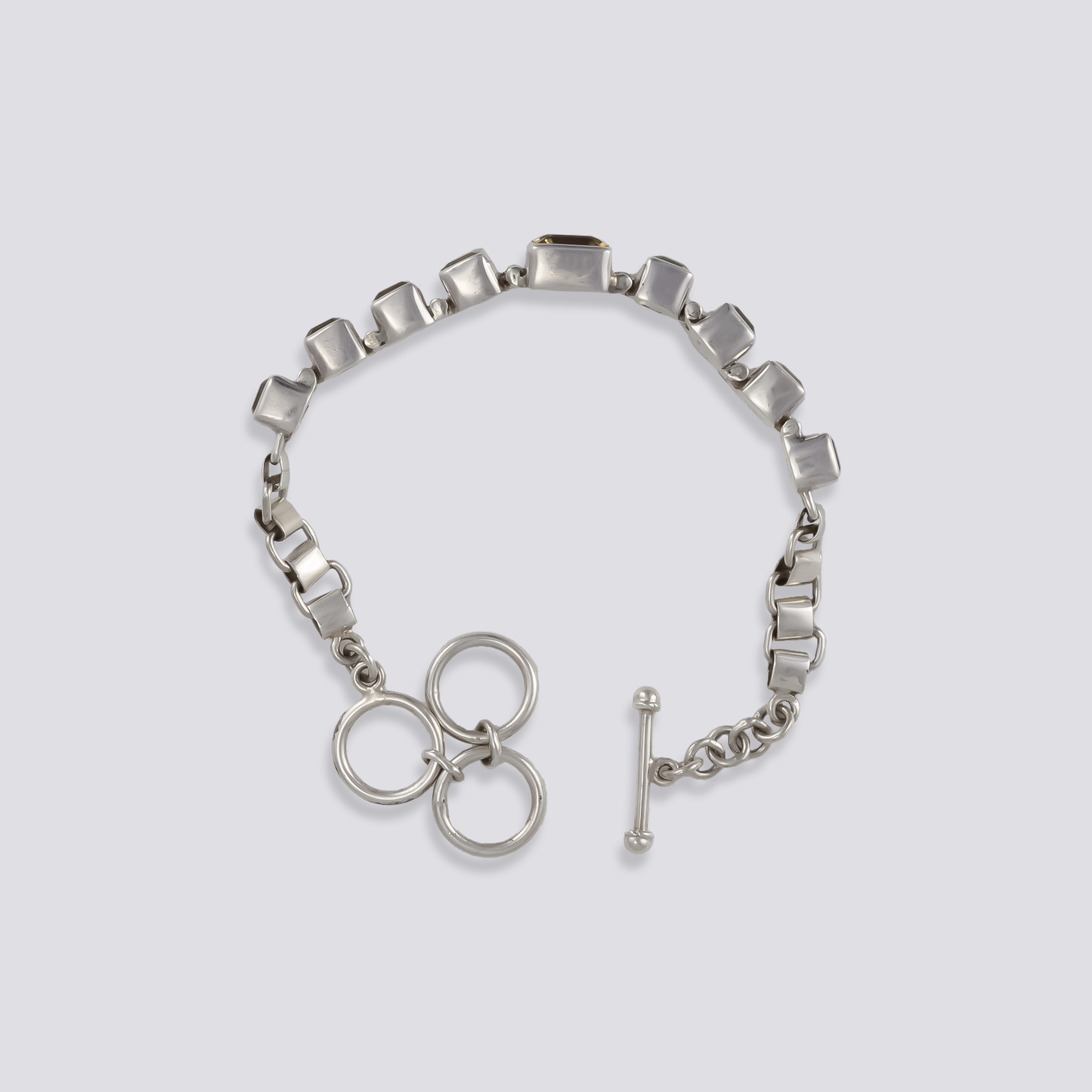Sterling silver bracelet with citrine stone