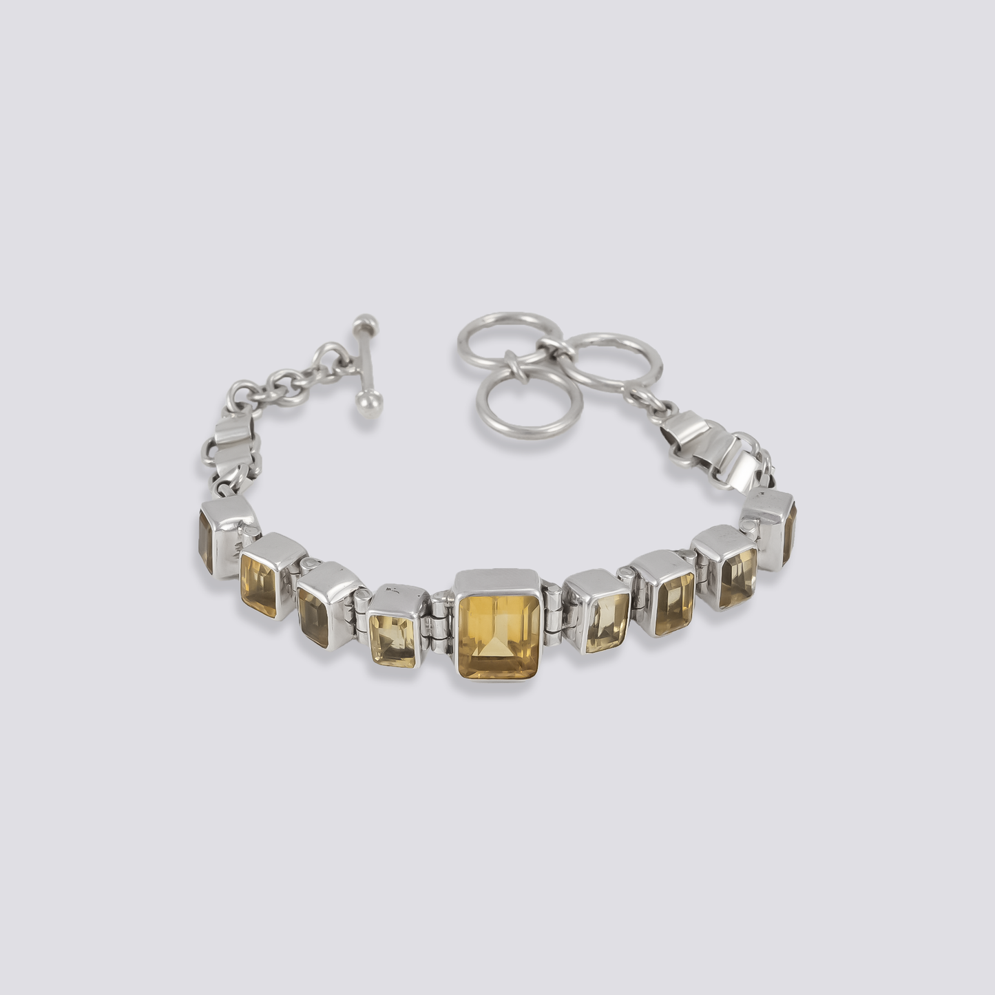 Sterling silver bracelet with citrine stone