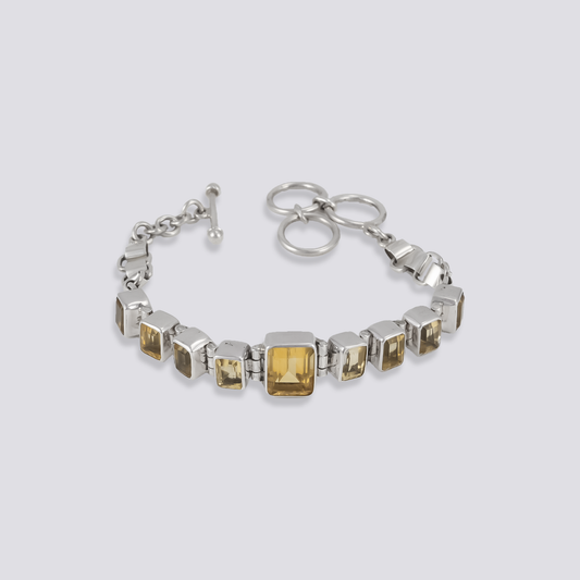 Sterling silver bracelet with citrine stone