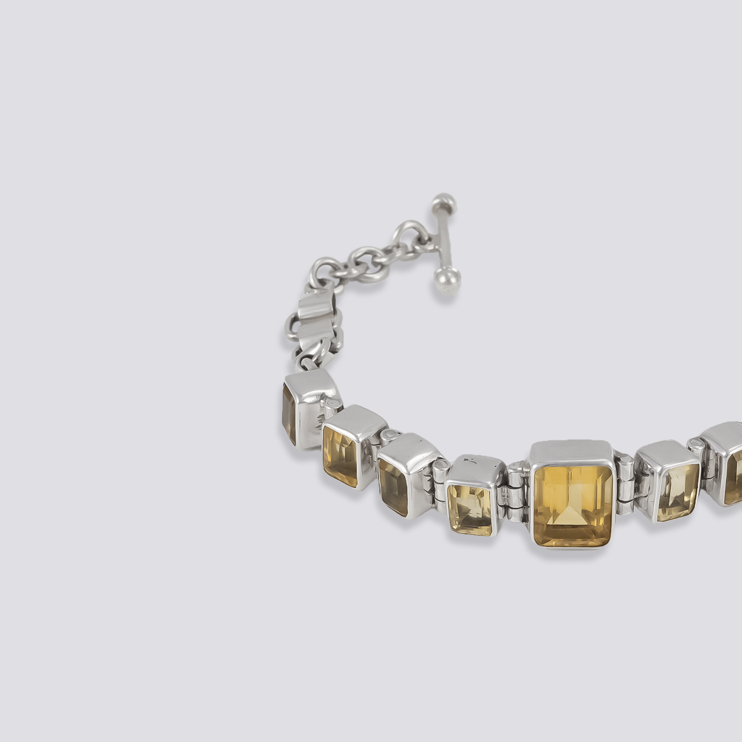 Sterling silver bracelet with citrine stone