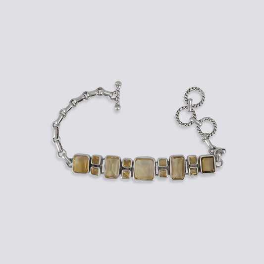 Sterling silver bracelet with citrine stone
