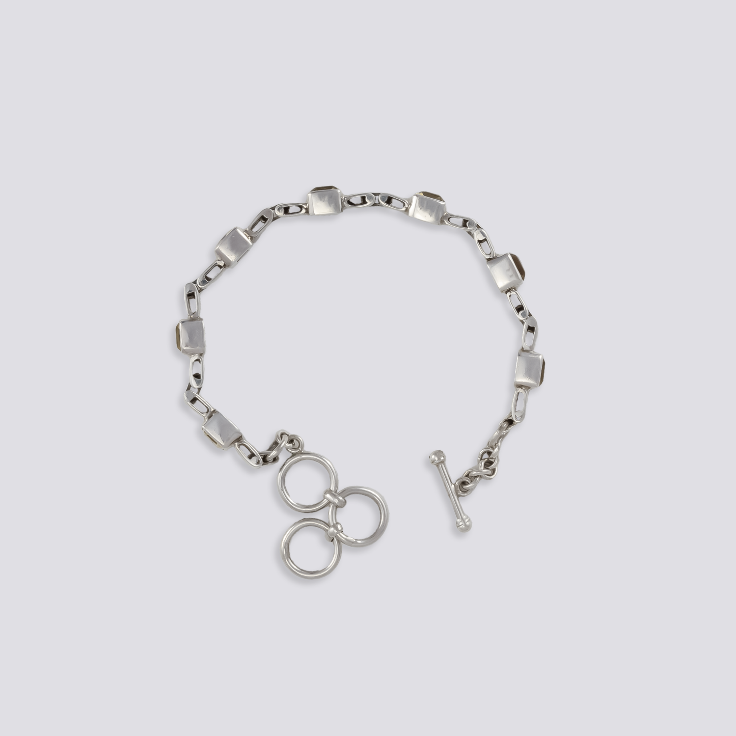 Sterling silver bracelet with citrine stone