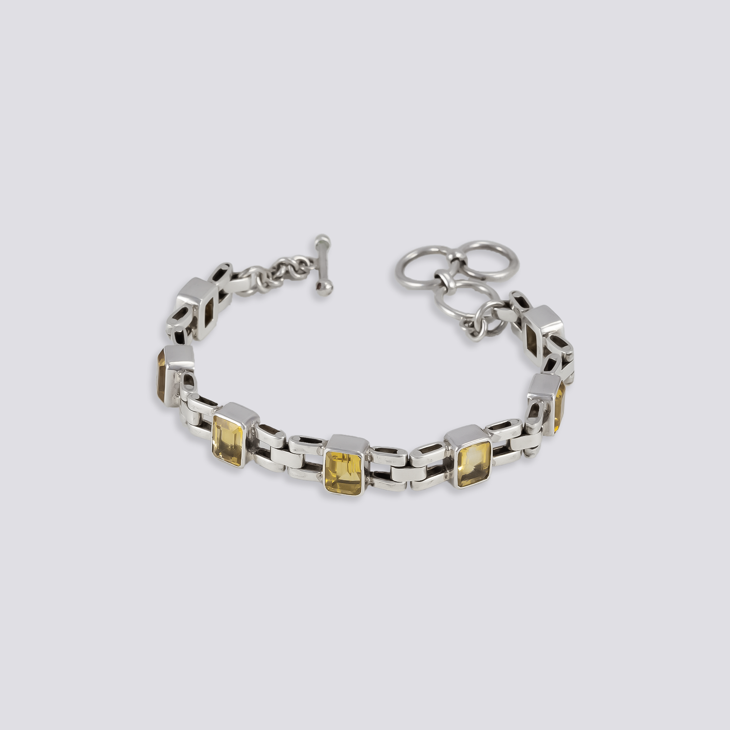 Sterling silver bracelet with citrine stone
