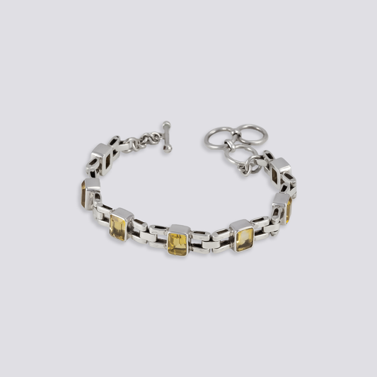 Sterling silver bracelet with citrine stone