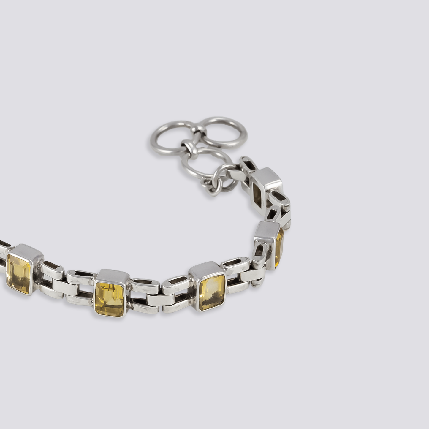Sterling silver bracelet with citrine stone
