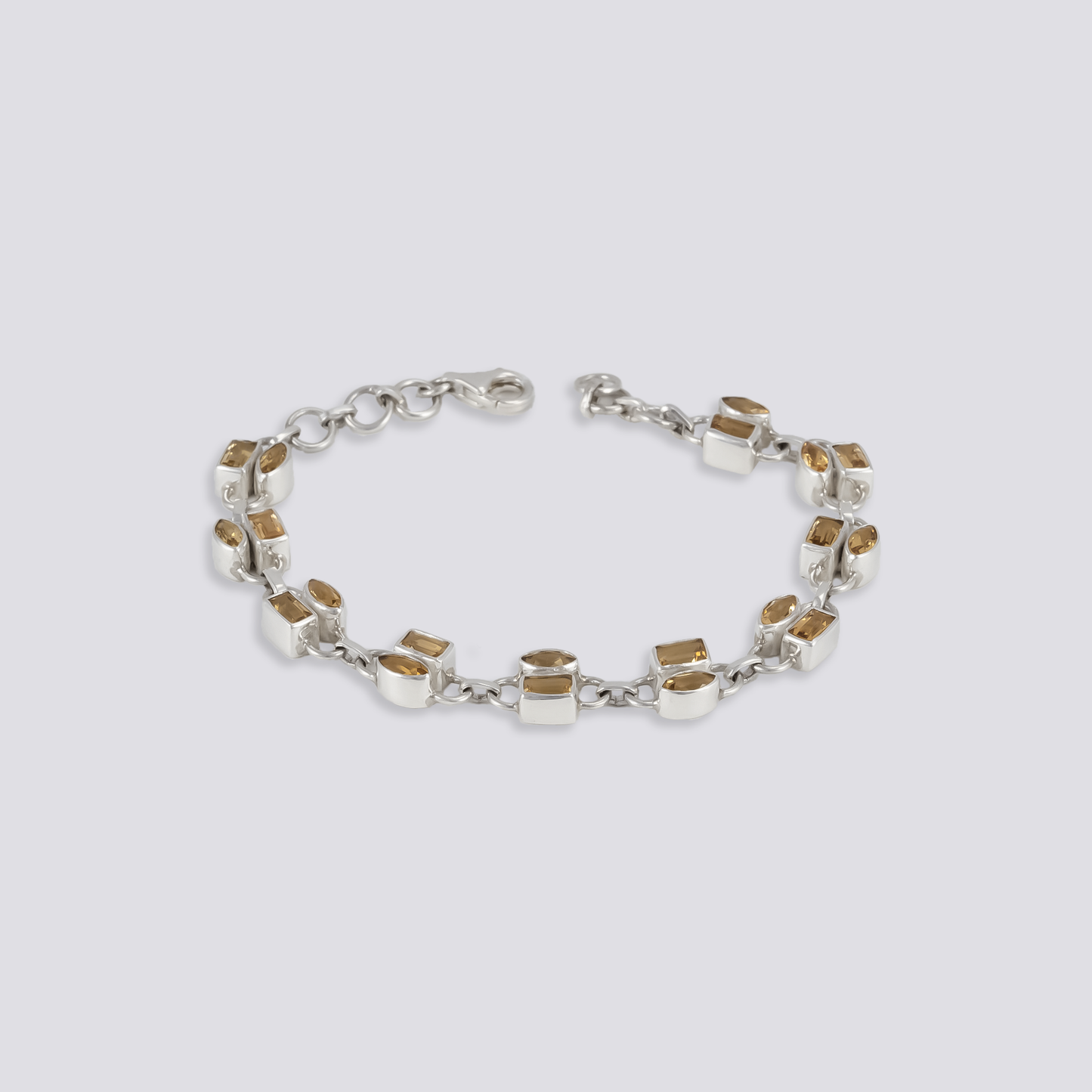 Sterling silver bracelet with citrine stone