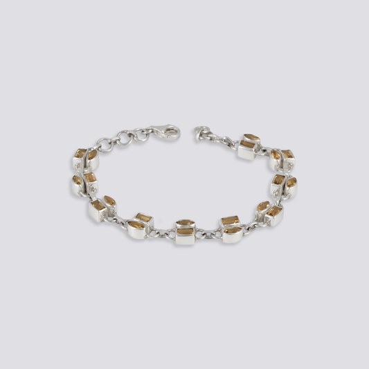 Sterling silver bracelet with citrine stone