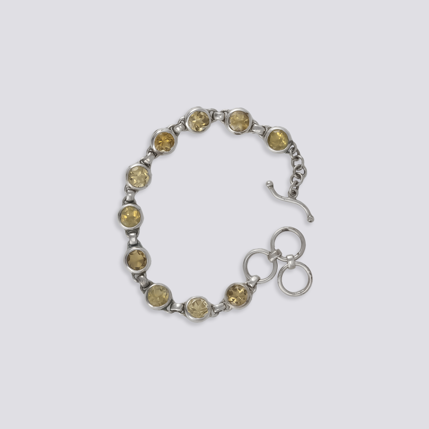 Sterling silver bracelet with citrine stone