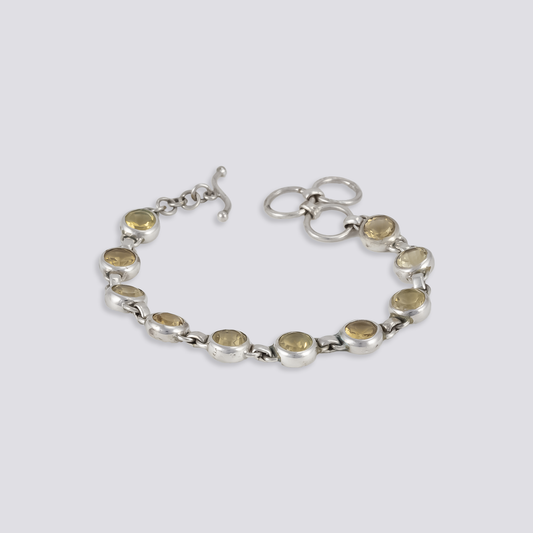 Sterling silver bracelet with citrine stone