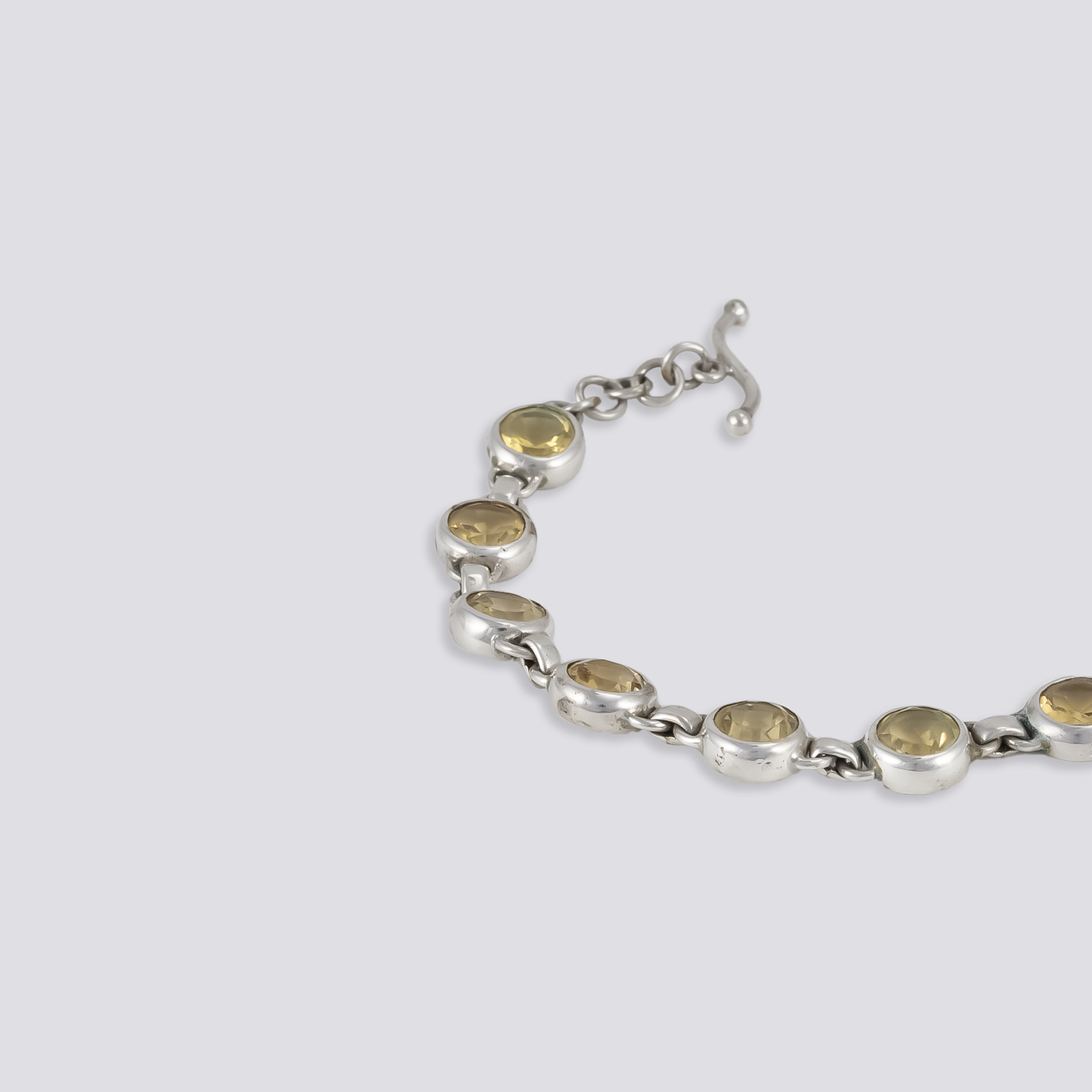 Sterling silver bracelet with citrine stone