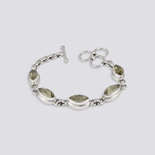 Sterling silver bracelet with citrine stone