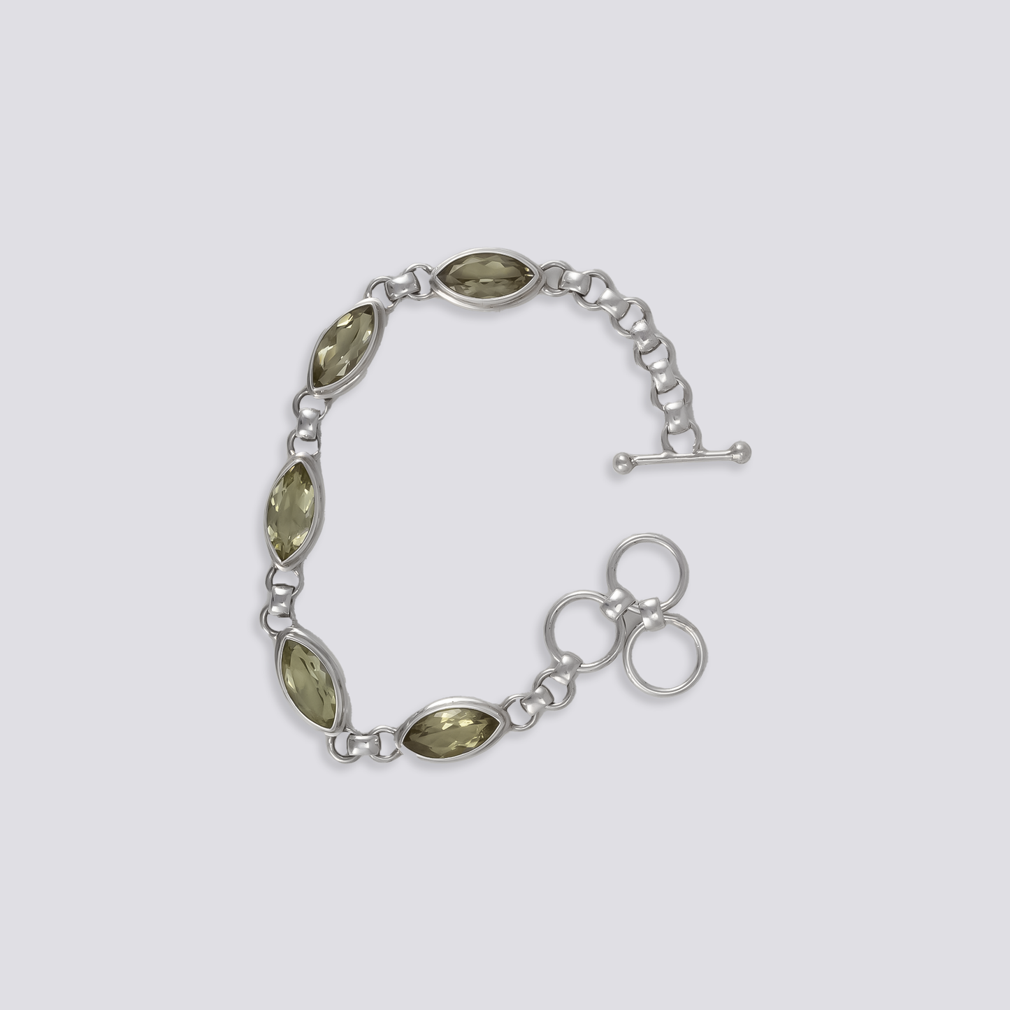 Sterling silver bracelet with citrine stone