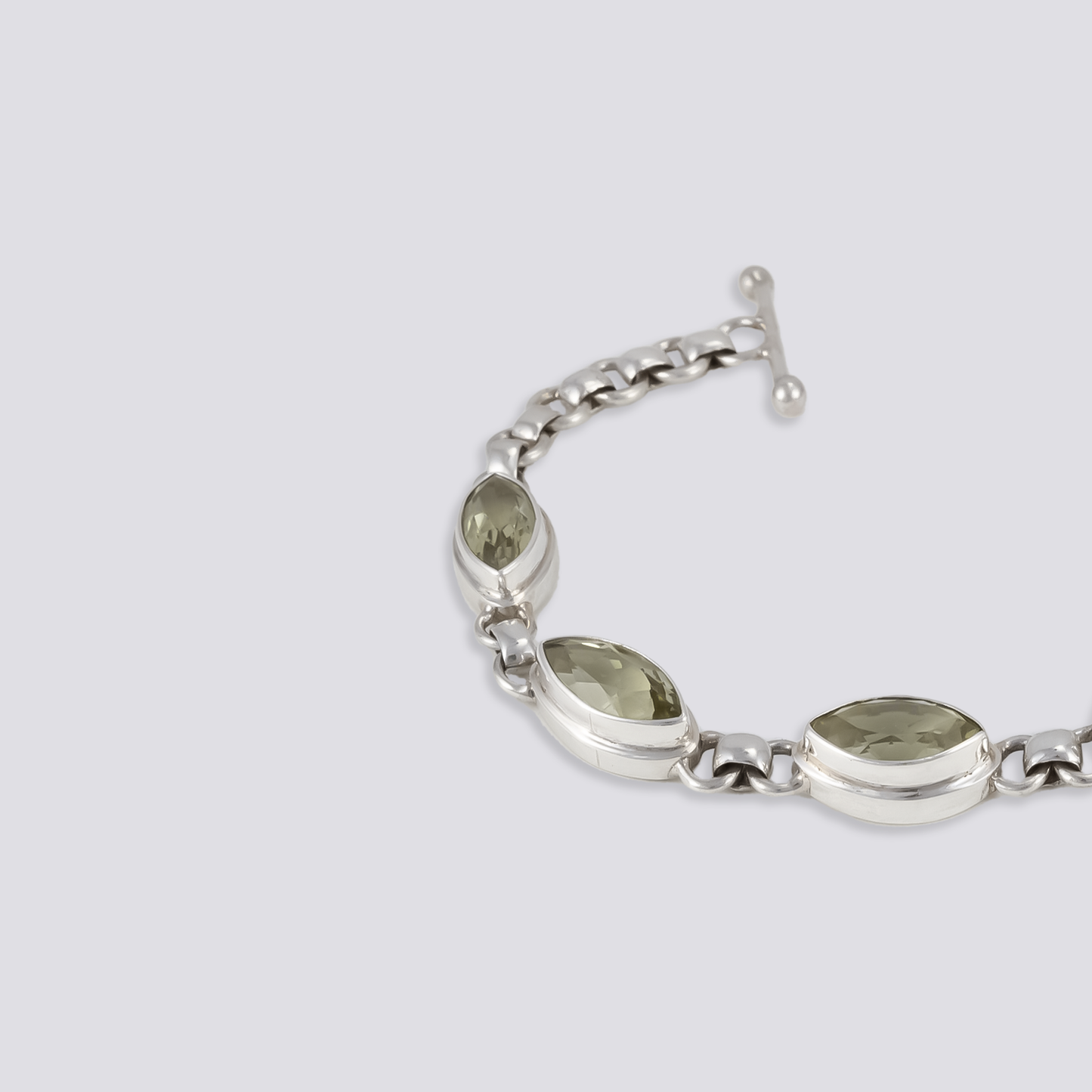 Sterling silver bracelet with citrine stone