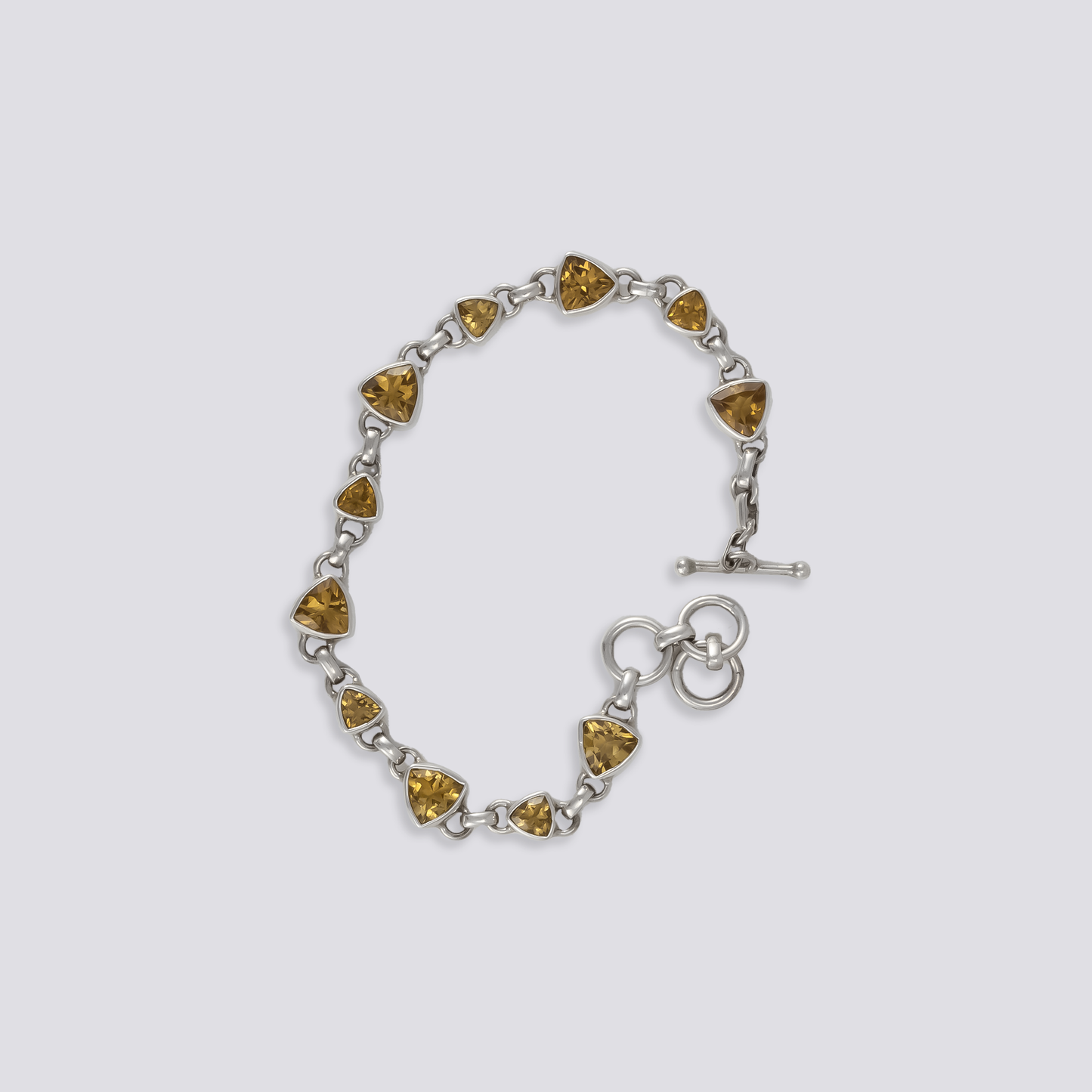 Sterling silver bracelet with citrine stone