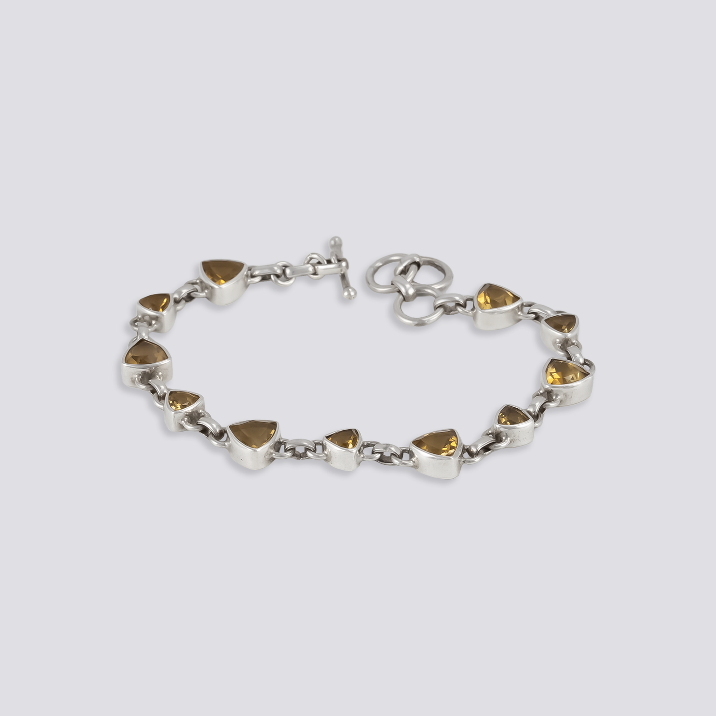 Sterling silver bracelet with citrine stone