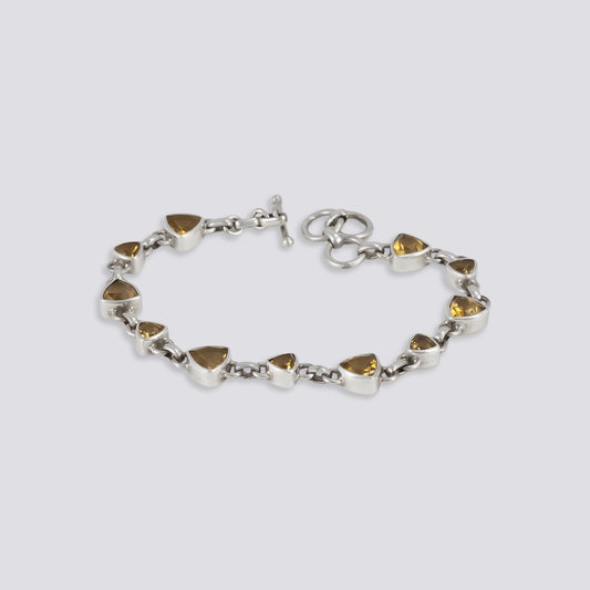 Sterling silver bracelet with citrine stone