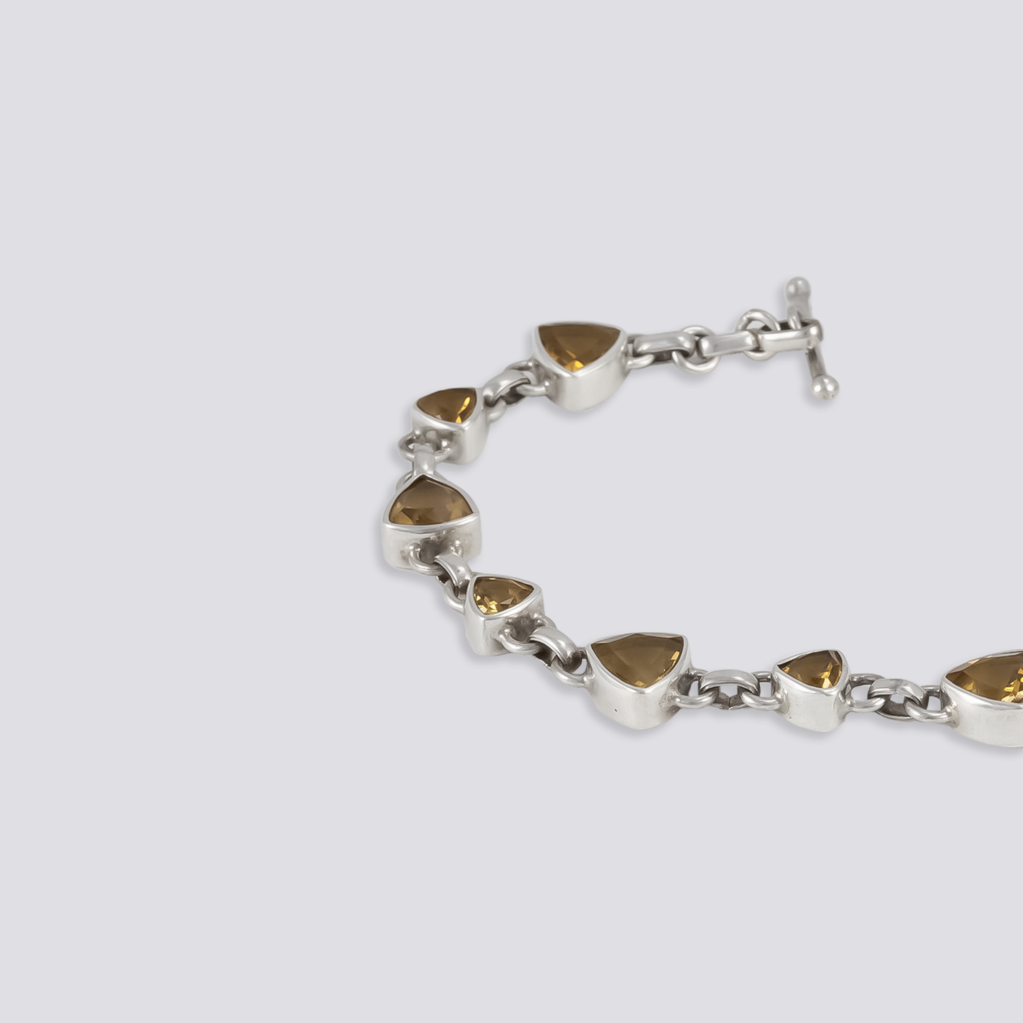 Sterling silver bracelet with citrine stone