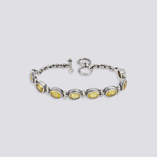 Sterling silver bracelet with citrine stone
