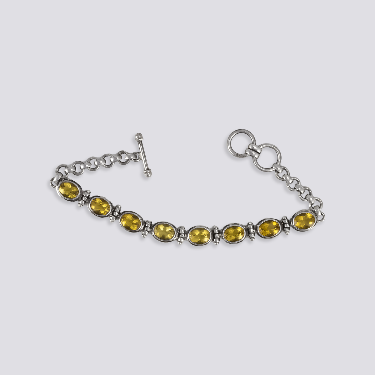 Sterling silver bracelet with citrine stone