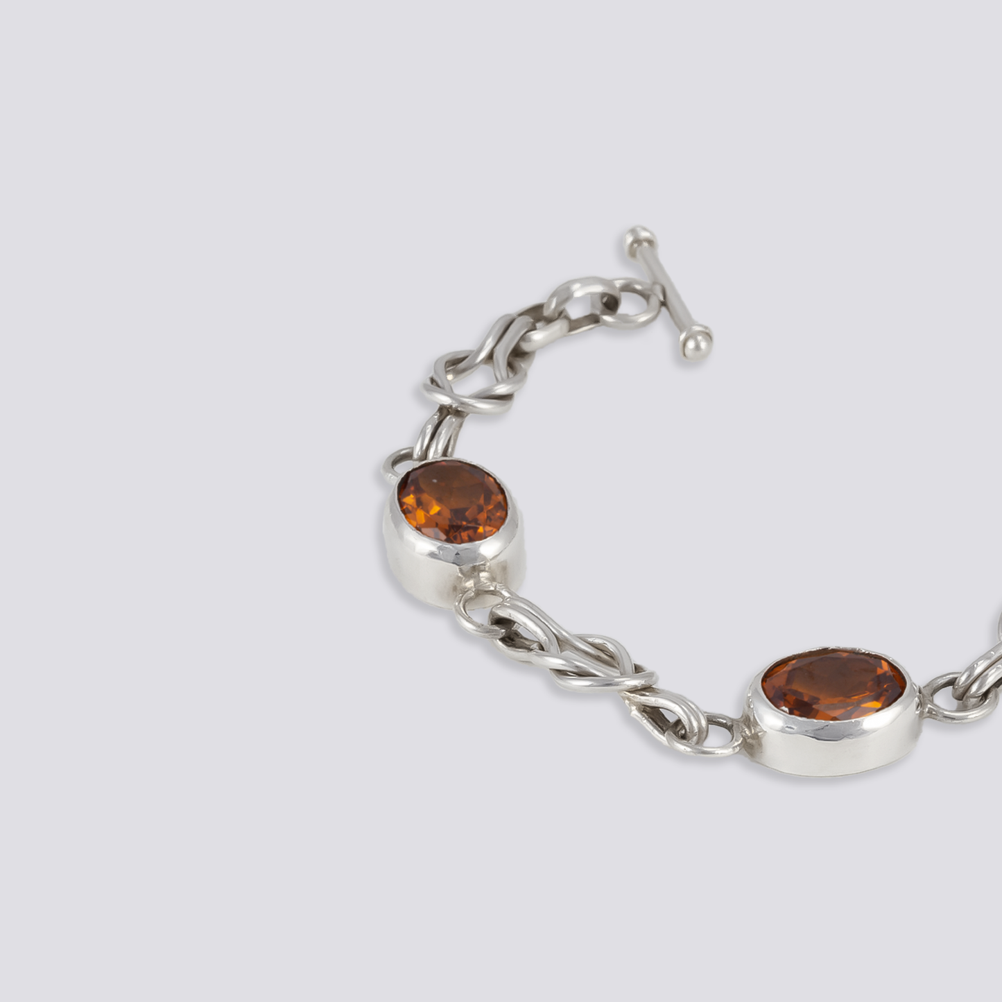 Sterling silver bracelet with citrine stone