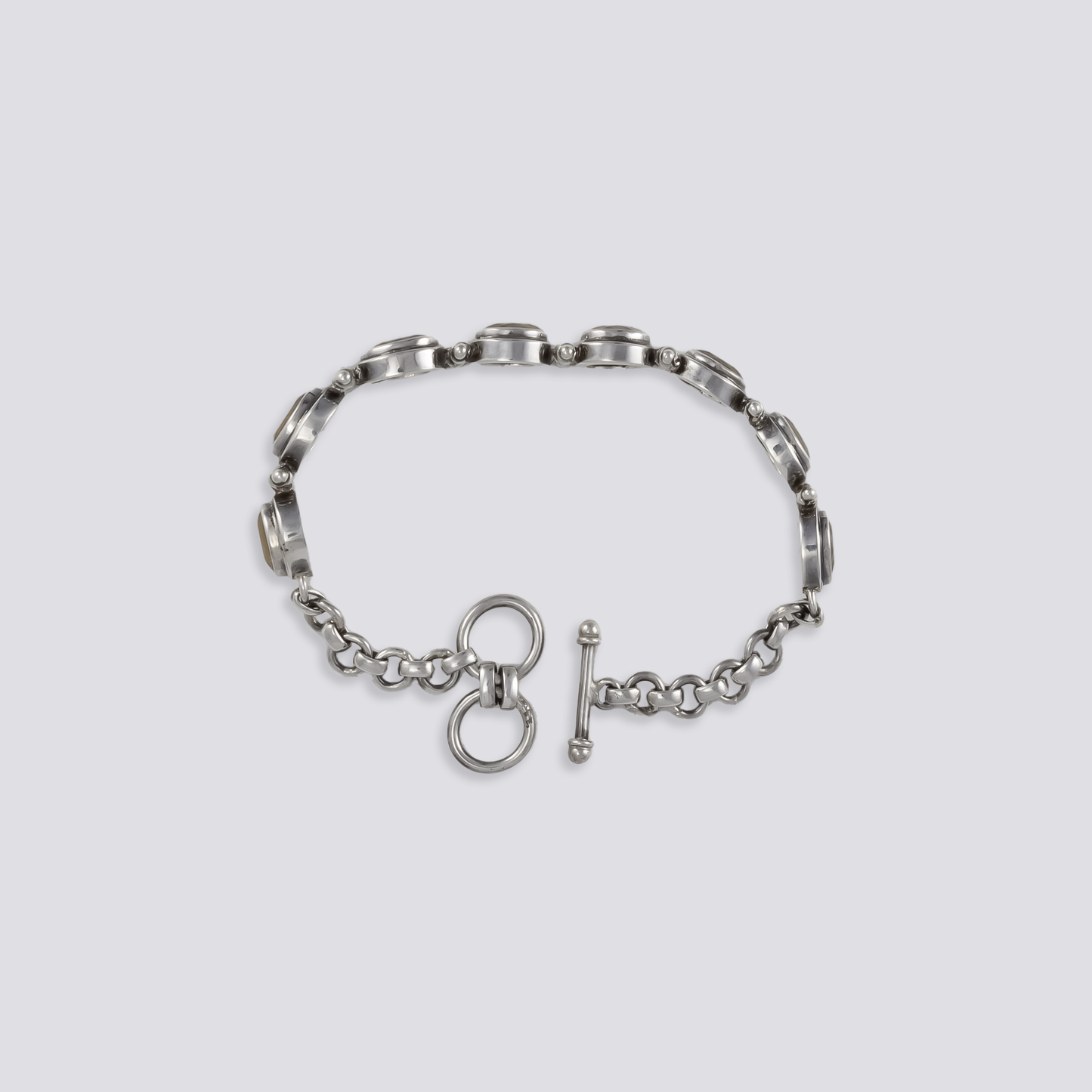 Sterling silver bracelet with citrine stone