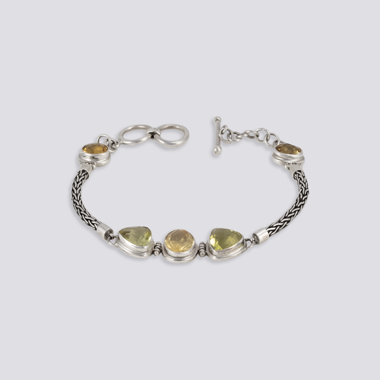 Sterling silver bracelet with citrine stone