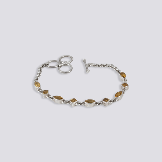 Sterling silver bracelet with citrine stone