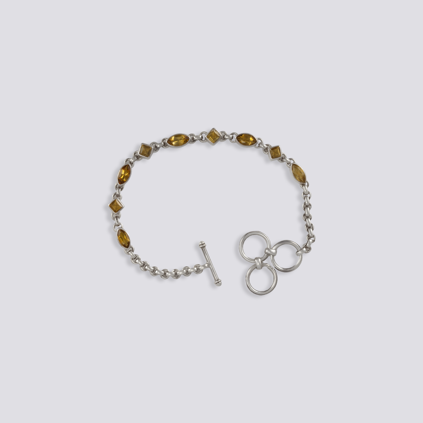 Sterling silver bracelet with citrine stone