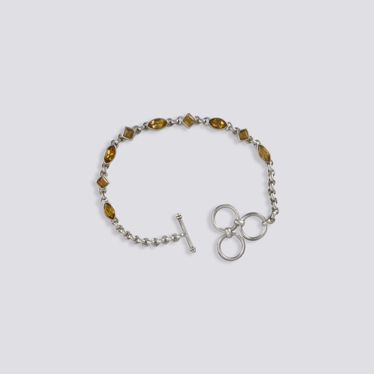 Sterling silver bracelet with citrine stones