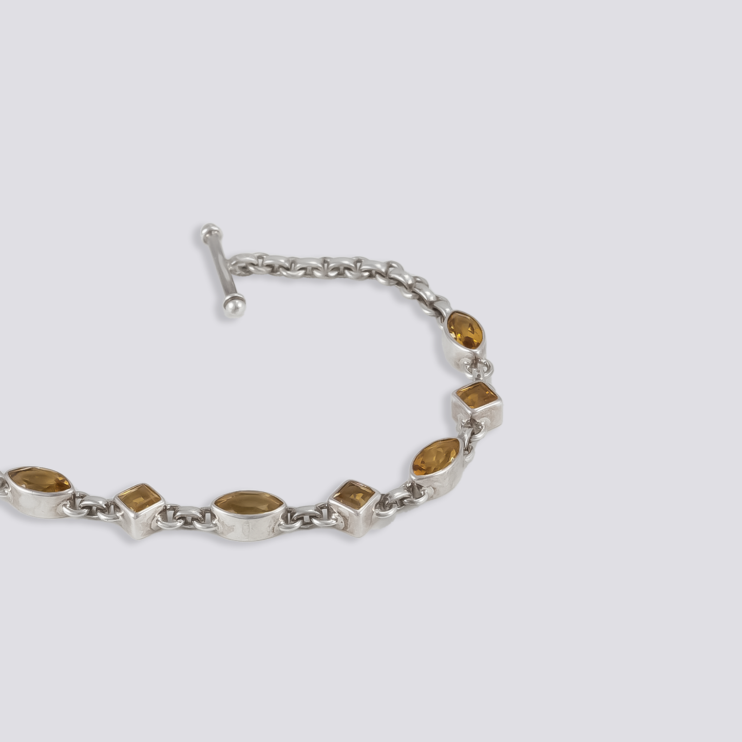 Sterling silver bracelet with citrine stone