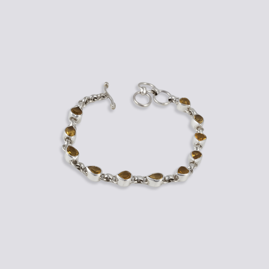 Sterling silver bracelet with citrine stone