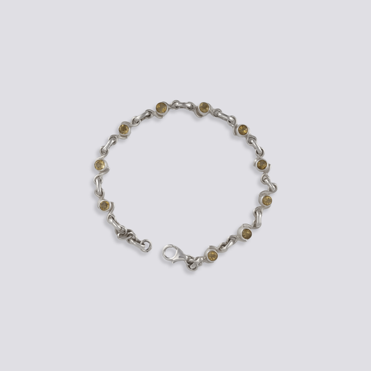 Sterling silver bracelet with citrine stone