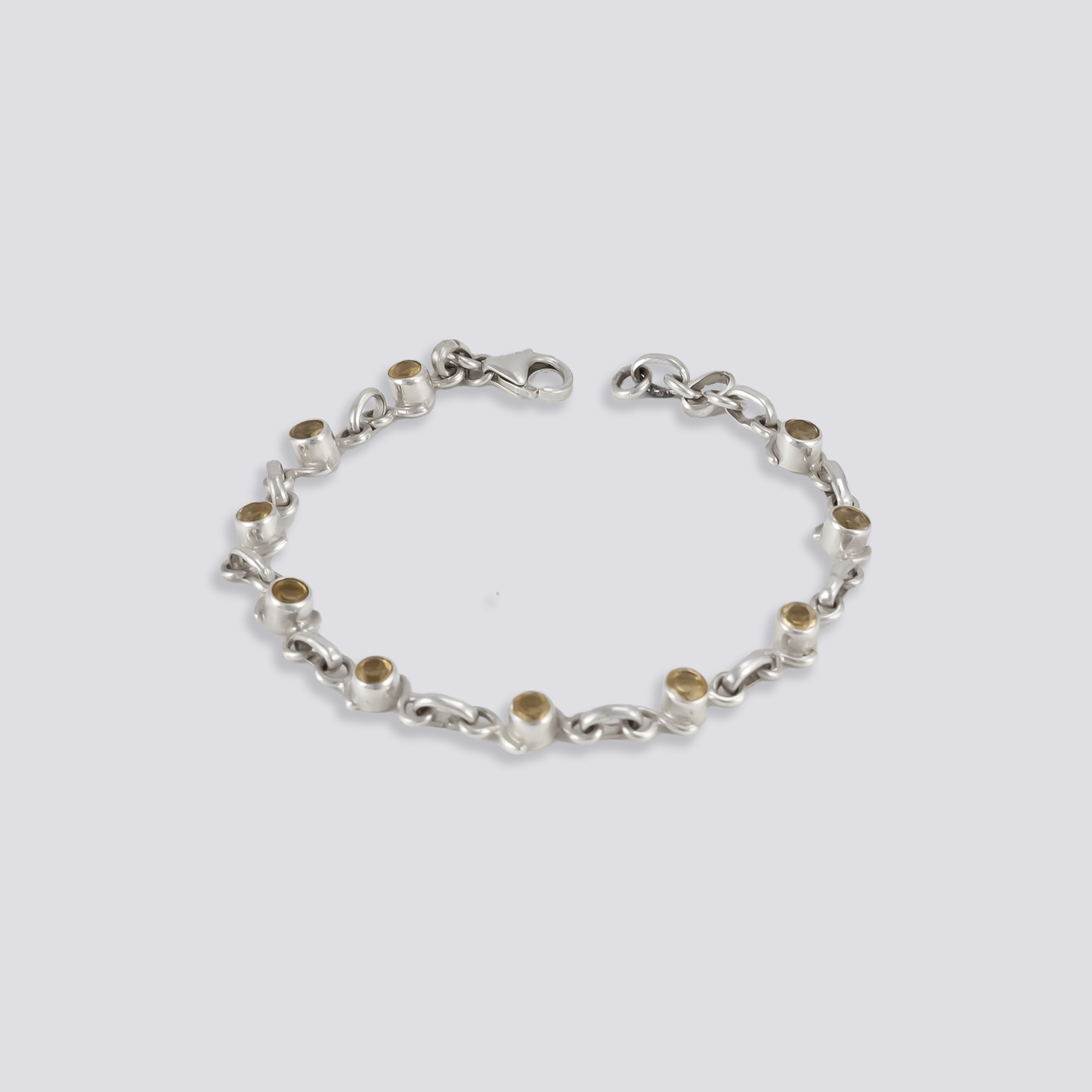 Sterling silver bracelet with citrine stone