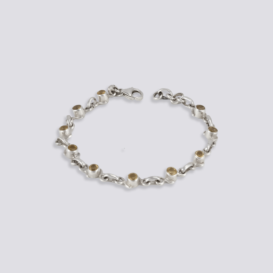 Sterling silver bracelet with citrine stone