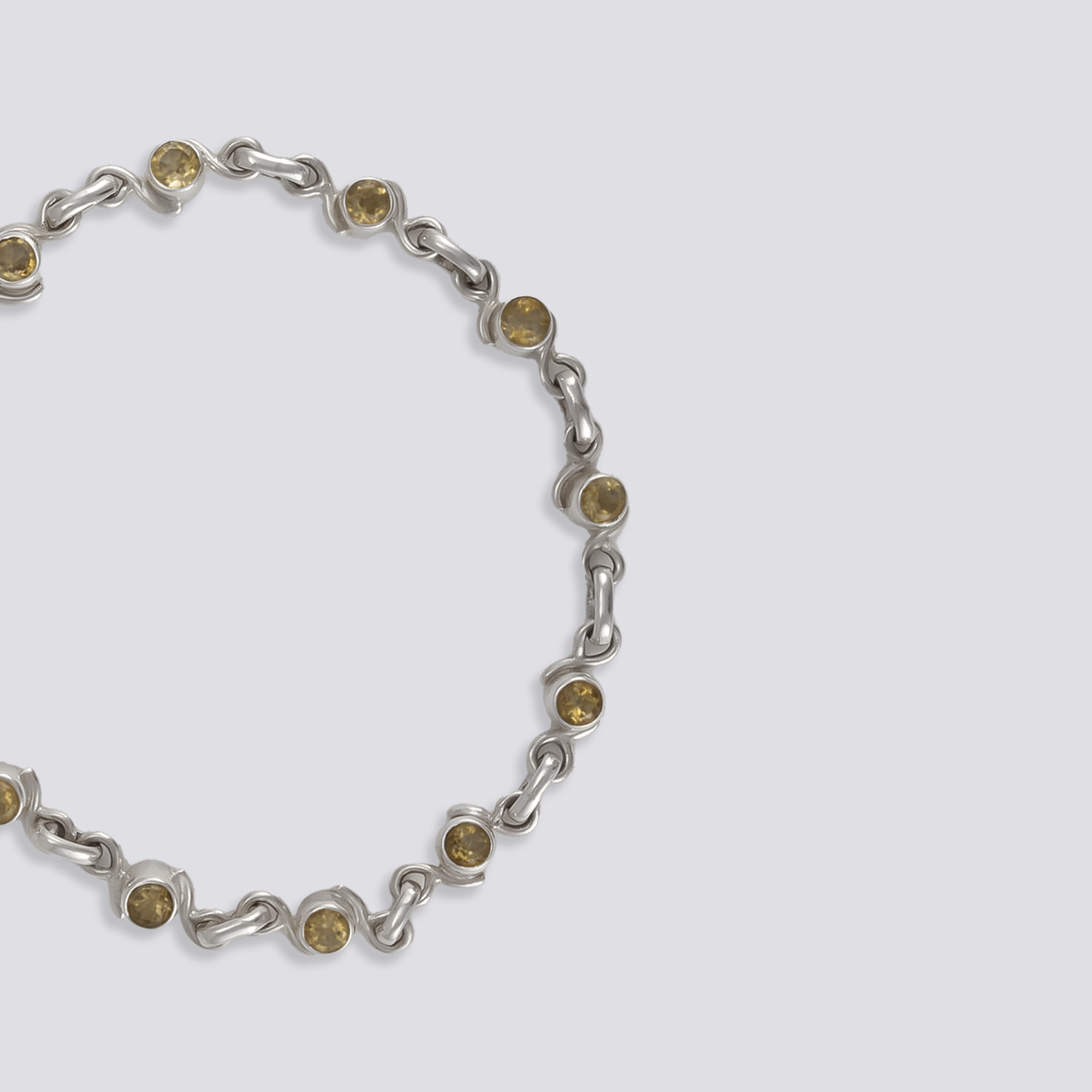 Sterling silver bracelet with citrine stone