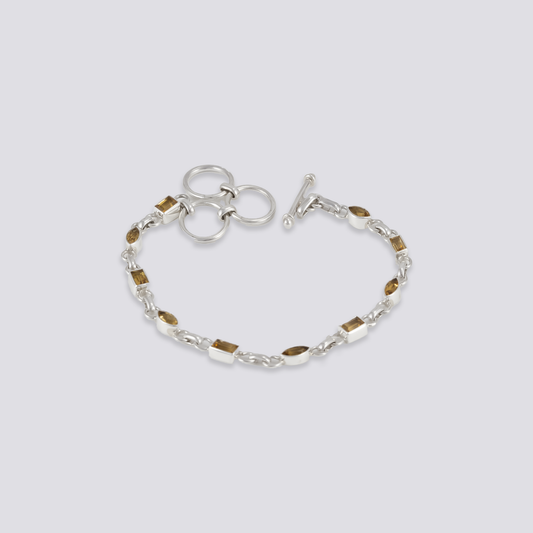 Sterling silver bracelet with citrine stone