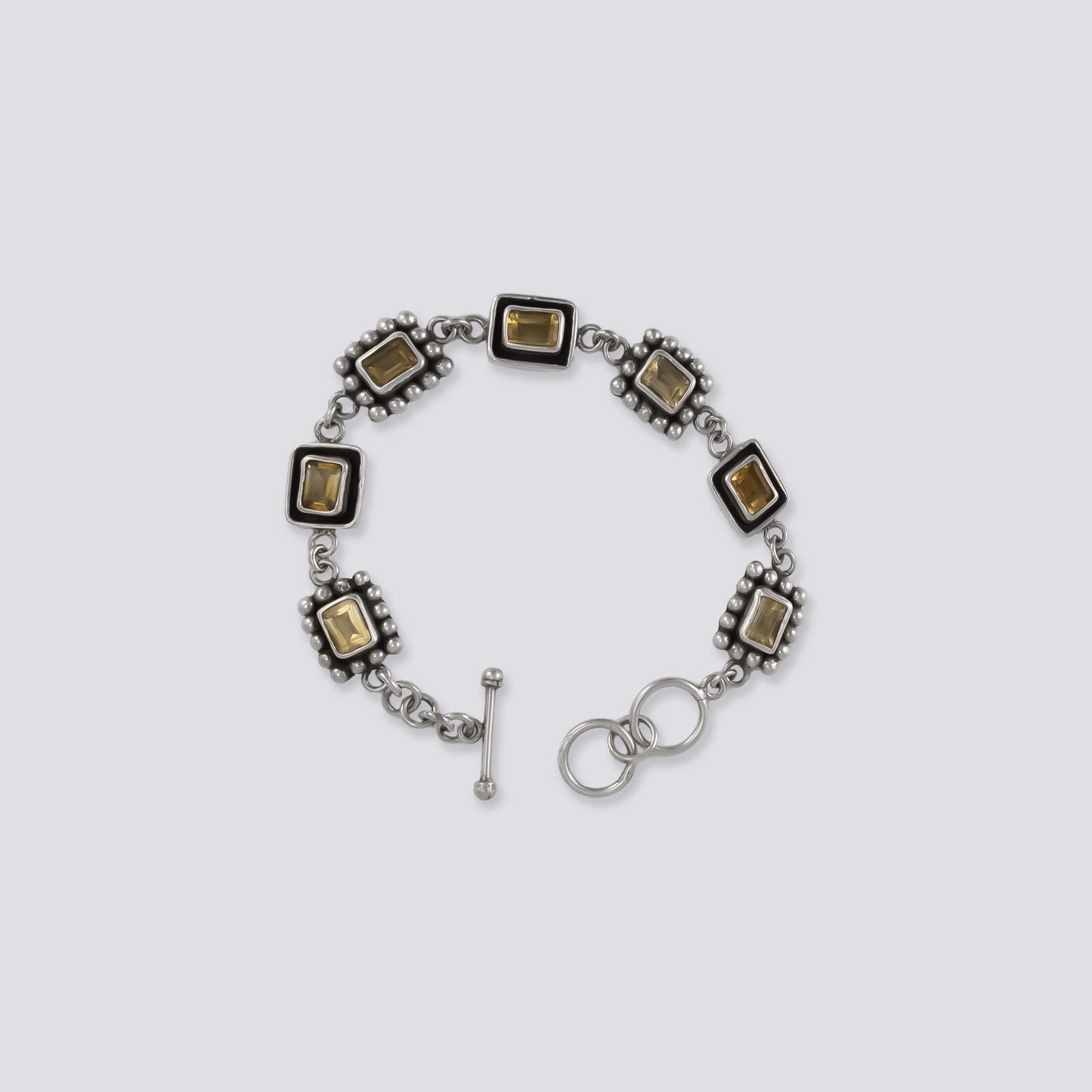Sterling silver bracelet with citrine stone