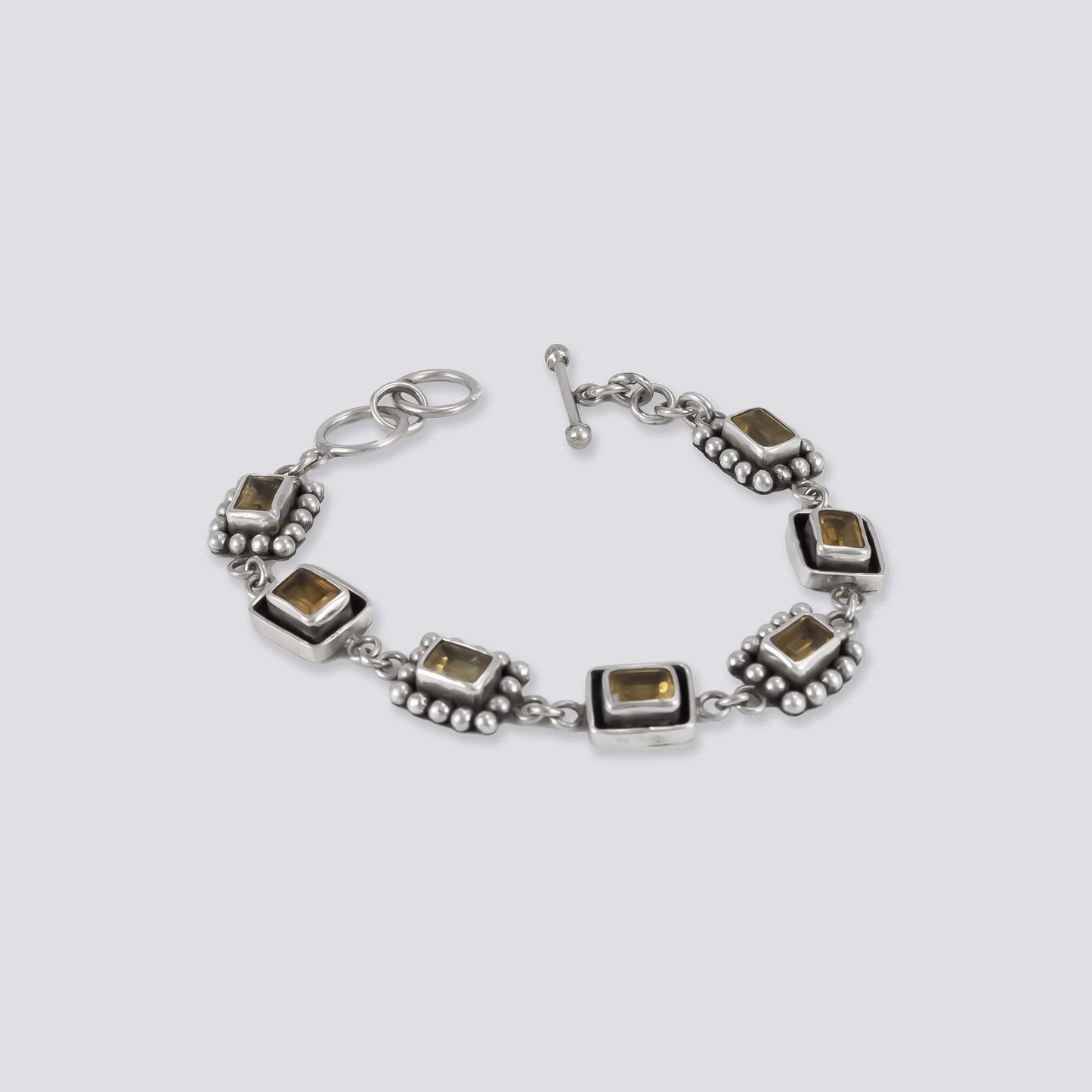 Sterling silver bracelet with citrine stone