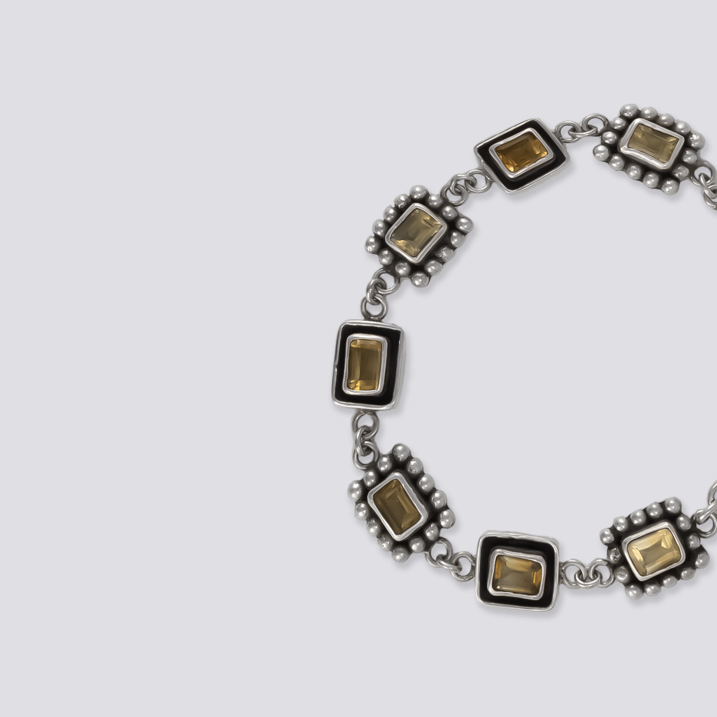 Sterling silver bracelet with citrine stone