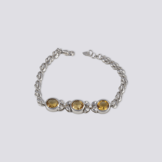 Sterling silver bracelet with citrine stone